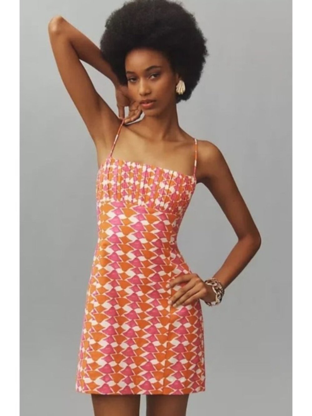 NEW Anthropologie Maeve the Ophelia Linen Sleeveless Mini Dress Slim 2 Pink